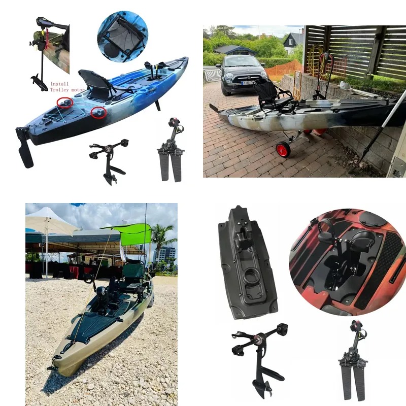 Fishing Kayak Sit In - Einzel-Pedal-Elektromotor für Angelkajak Sit-on-Top Touring HDPE-Kunststoff
